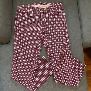 J crew patterned stretch ankle jeans size 27
